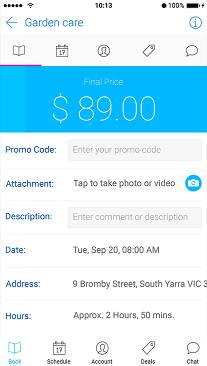 GoFantastic app booking confirmation screenshot