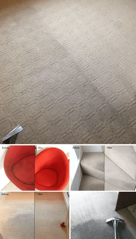 before and after comparison of carpet cleaning