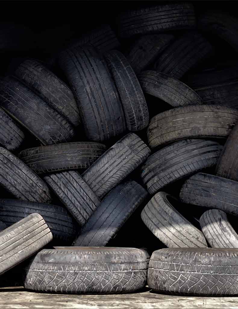 old tyres waiting to be removed