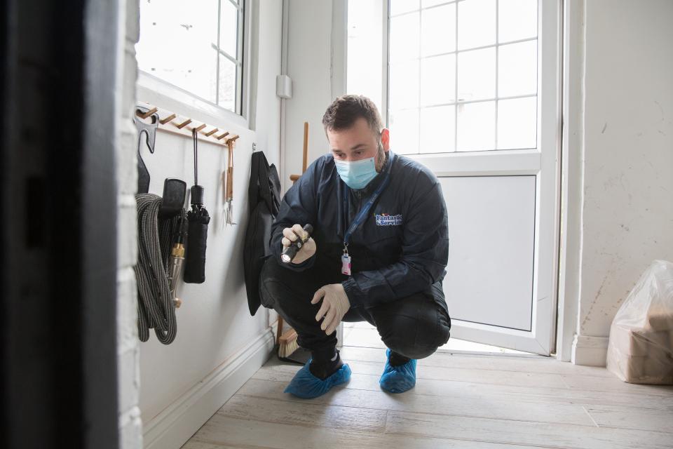 local pest technician inspecting a property for rodent activity